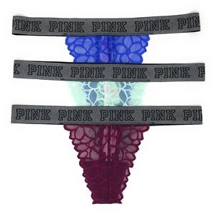 ISO VS PINK Thick logo waistband thongs in large